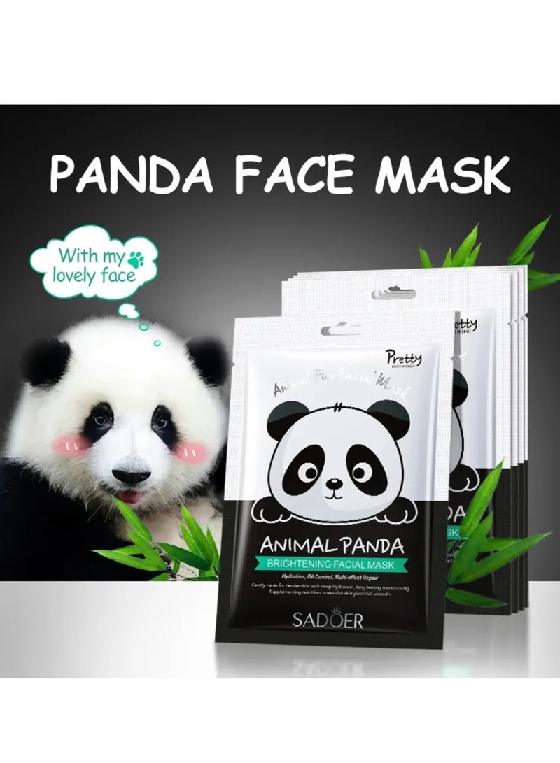 SADOER 10Pcs Moisturizing Facial Mask Animal Panda Character Sheet Masks Hydration Oil Control Nourishing Beauty Spa Mask for All Skin Types Collagen Skincare Face Masks for Women and Men - Image 3