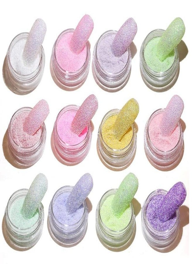 Brille Bee "Brille Bee® 12-Color Sea Salt Diamond Powder - Glitter Nail Flash Crystal & Aurora Sugar Wool Powder Set" - Image 1