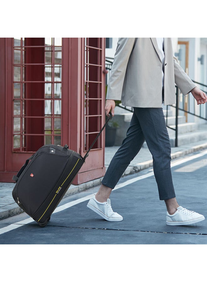 OIWAS Aihuashi Large Capacity Trolley Suitcase, Handheld Travel Bag, Foldable Travel Luggage, Water-resistant Suitcase, Black - Image 1