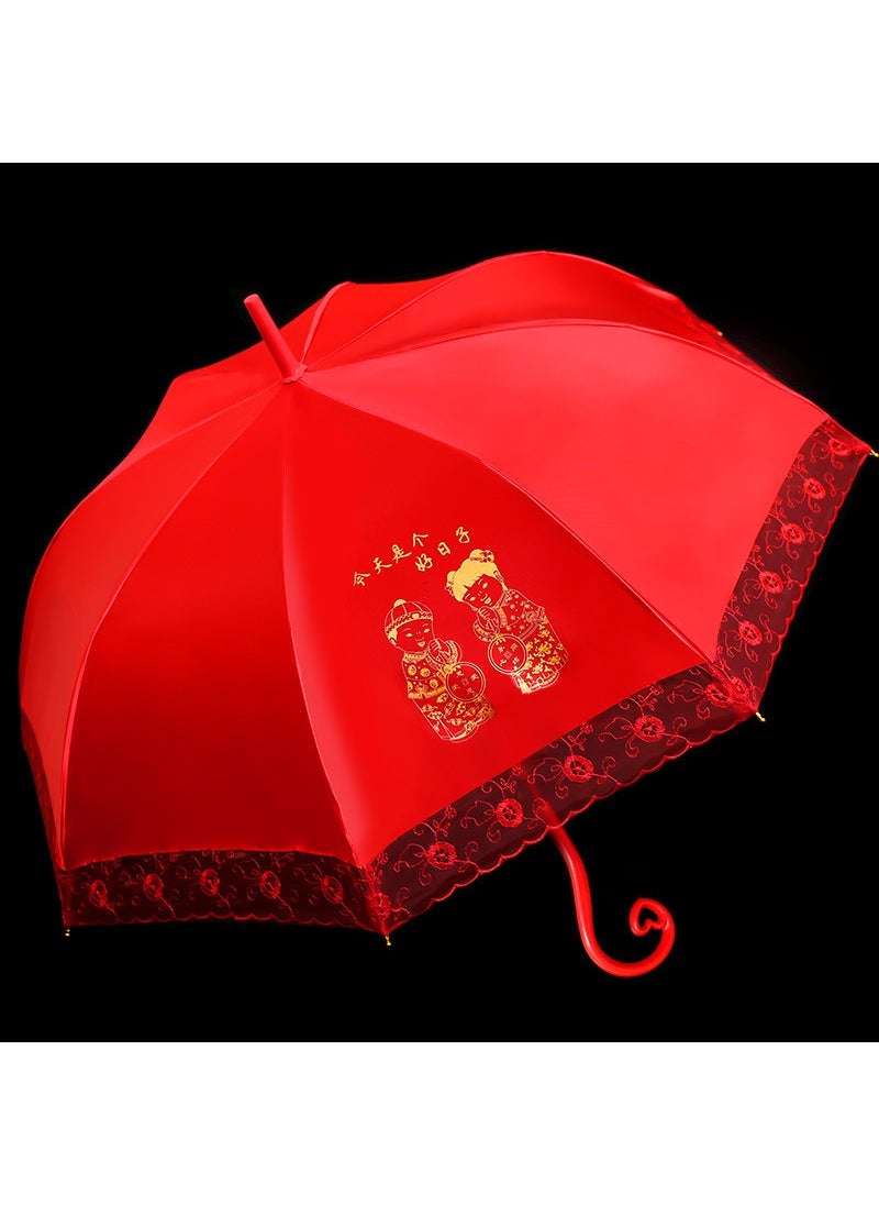 Generic Chinese Wedding Long Handle Parasol Today is a good day.
