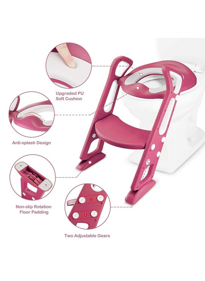 NIRVA WITH DEVICE OF WOMEN PICTURE - Baby Potty Training Step Ladder Toilet Stand (Chinese Red) - Image 1