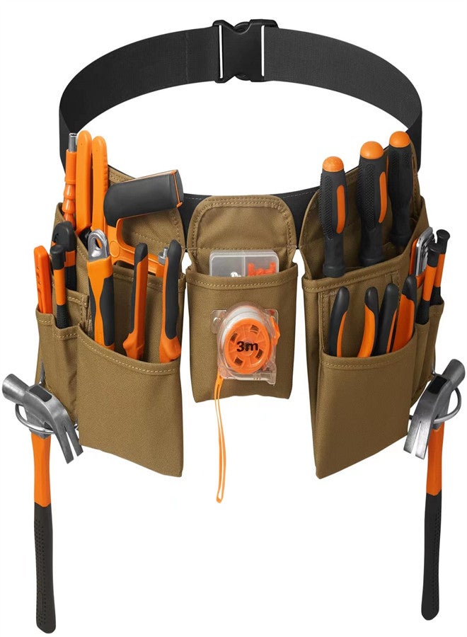 KASTWAVE Waist Tool Belts with 19 Pocket, Gardening Canvas Work Belt with Quick Release Buckle, Adjustable Utility Belt Work Apron for Men and Women, Gardening, Electrician, Carpenter, Construction Tool Belt  - Image 1