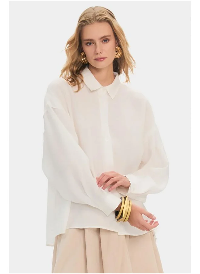 JUNE June Loose Fit Shirt White