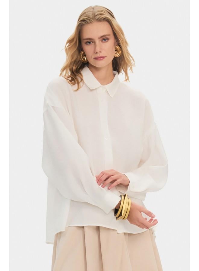 JUNE Loose Fit Shirt White - Image 1