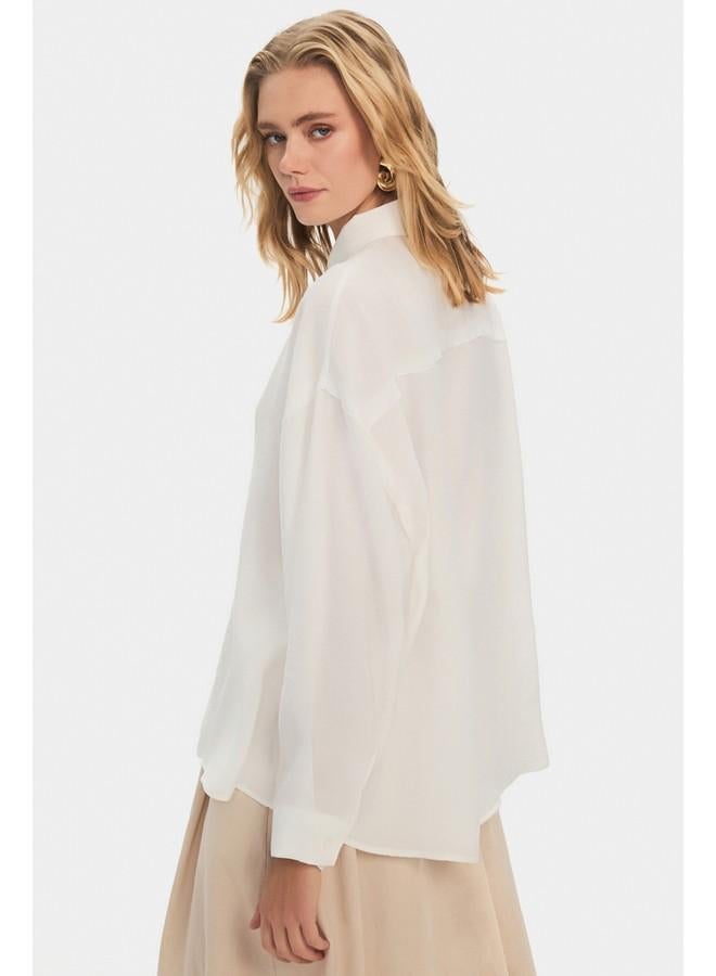 JUNE Loose Fit Shirt White - Image 4