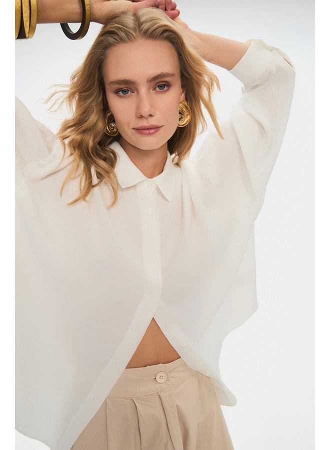 JUNE Loose Fit Shirt White - Image 2