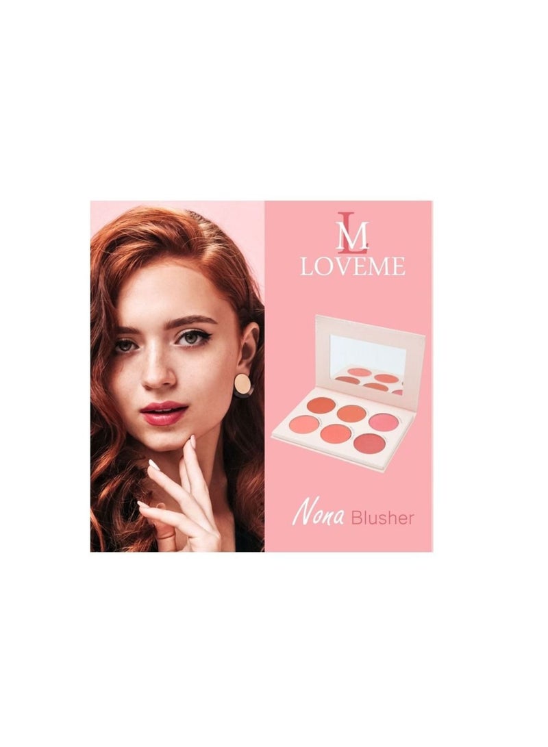 لوف مي علبة مكياج أحمر الخدود نونا من سته ألوان - Image 1