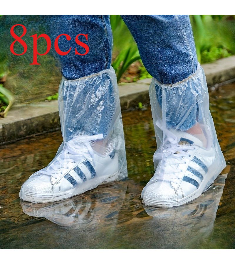 White Non Slip PVC Shoe Covers for Rain Durable Washable Disposable Outdoor Use - Image 5