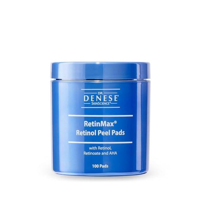 Dr. Denese SkinScience RetinMax PM Retinol Peel Pads (100 Count) with Retinoate, Glycolic Acid & Vitamin C – Overnight Resurfacing for Smoother Texture, Refined Pores, Brighter & Youthful-Looking Skin - Image 1