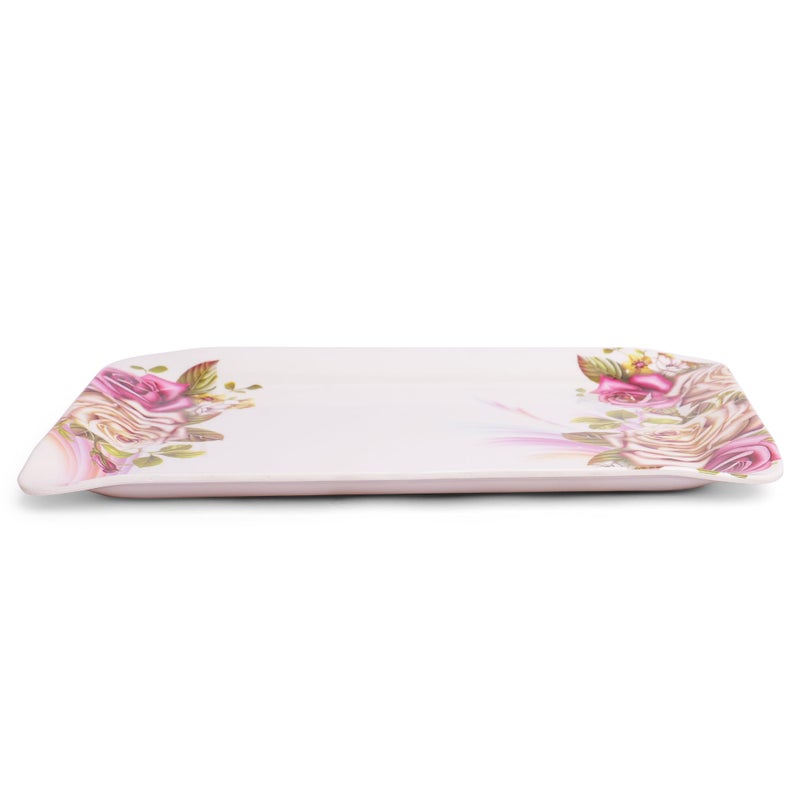Home Pro Home-Pro - Melamine Serving Tray Set of 3 | 3 Different Sizes | Multicolor Floral Design | Ideal for Serving Snacks/Tea/Coffee | Tray Small, Medium & Large Sizes - Image 4