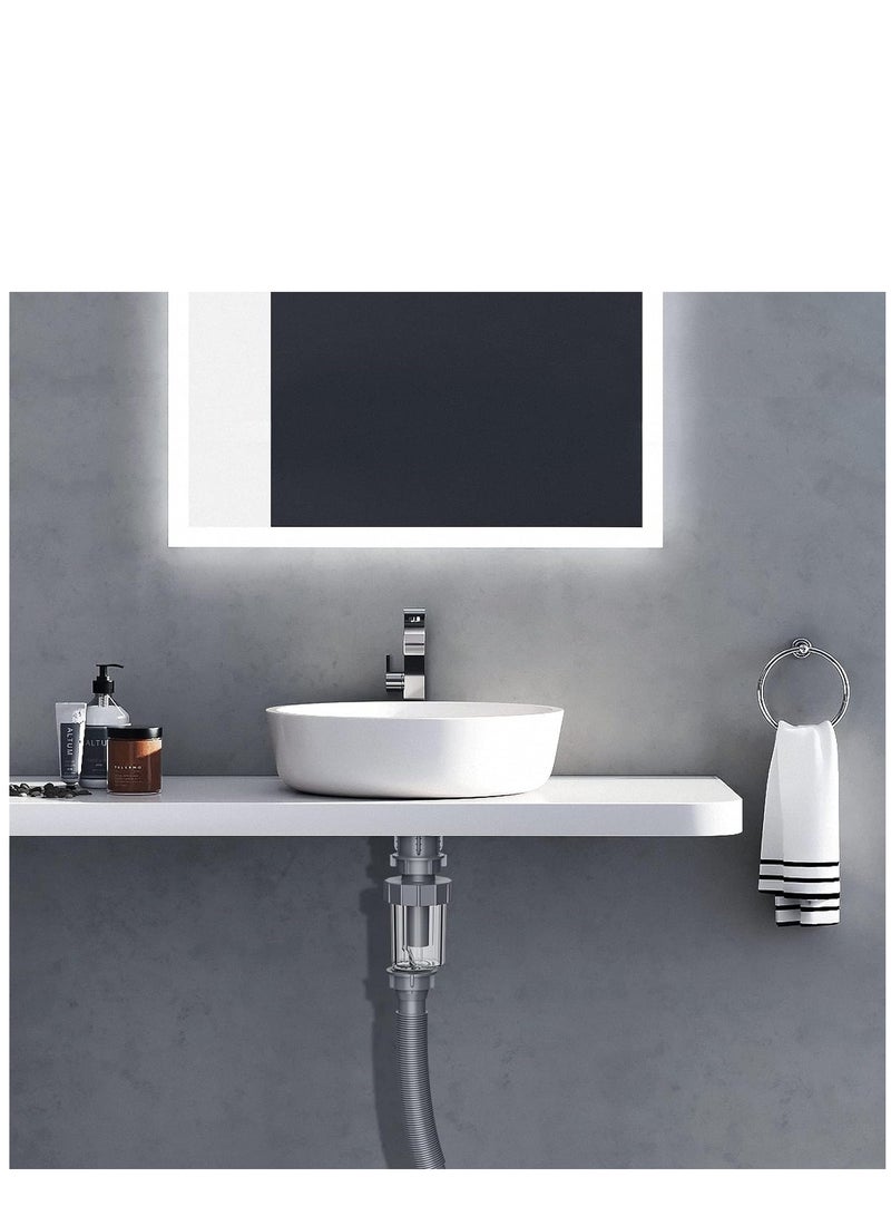 KASTWAVE Bathroom Sink Drain Kit with Pop-up Sink Drain Stopper Assembly, Flexible Expandable P-trap, Flexible Expandable P-trap Sink Drain Pipe - Image 2