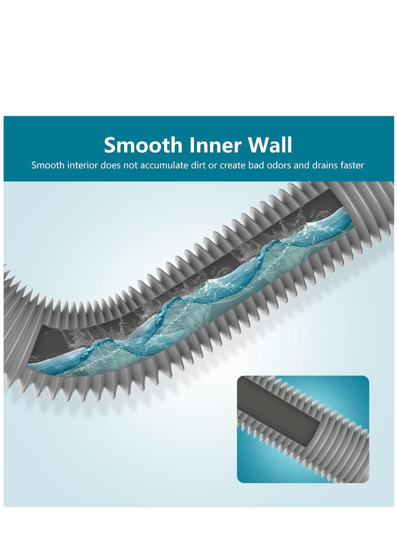 KASTWAVE Bathroom Sink Drain Kit with Pop-up Sink Drain Stopper Assembly, Flexible Expandable P-trap, Flexible Expandable P-trap Sink Drain Pipe - Image 5