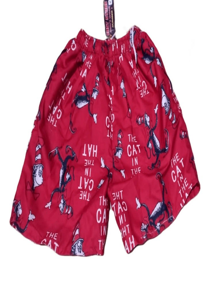 Red patterned waterproof swim shorts