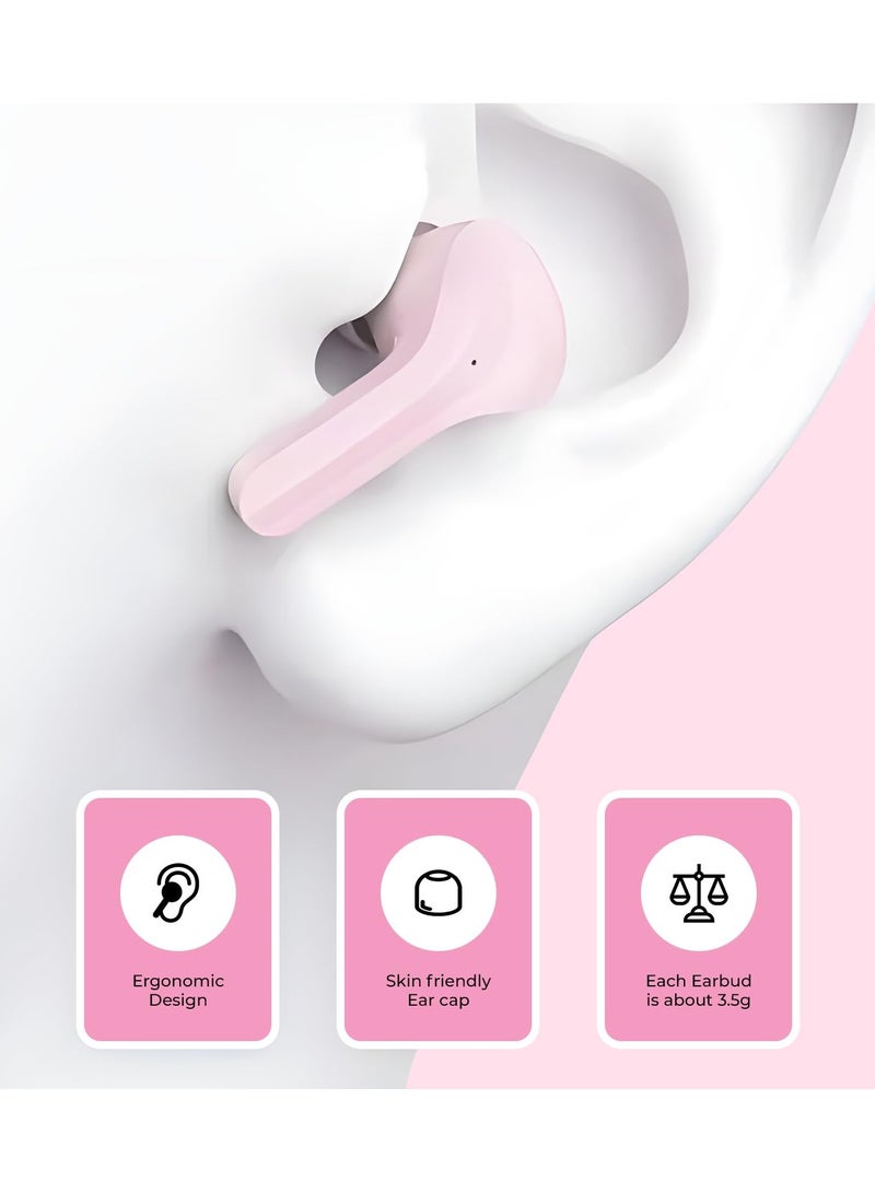 ACEFAST HY Crystal-T6 Earbuds With LED Display Gaming Headphones Portable Stereo HD Sound Microphone Crystal Case Noise Cancellation With Charging(Pink) - Image 4