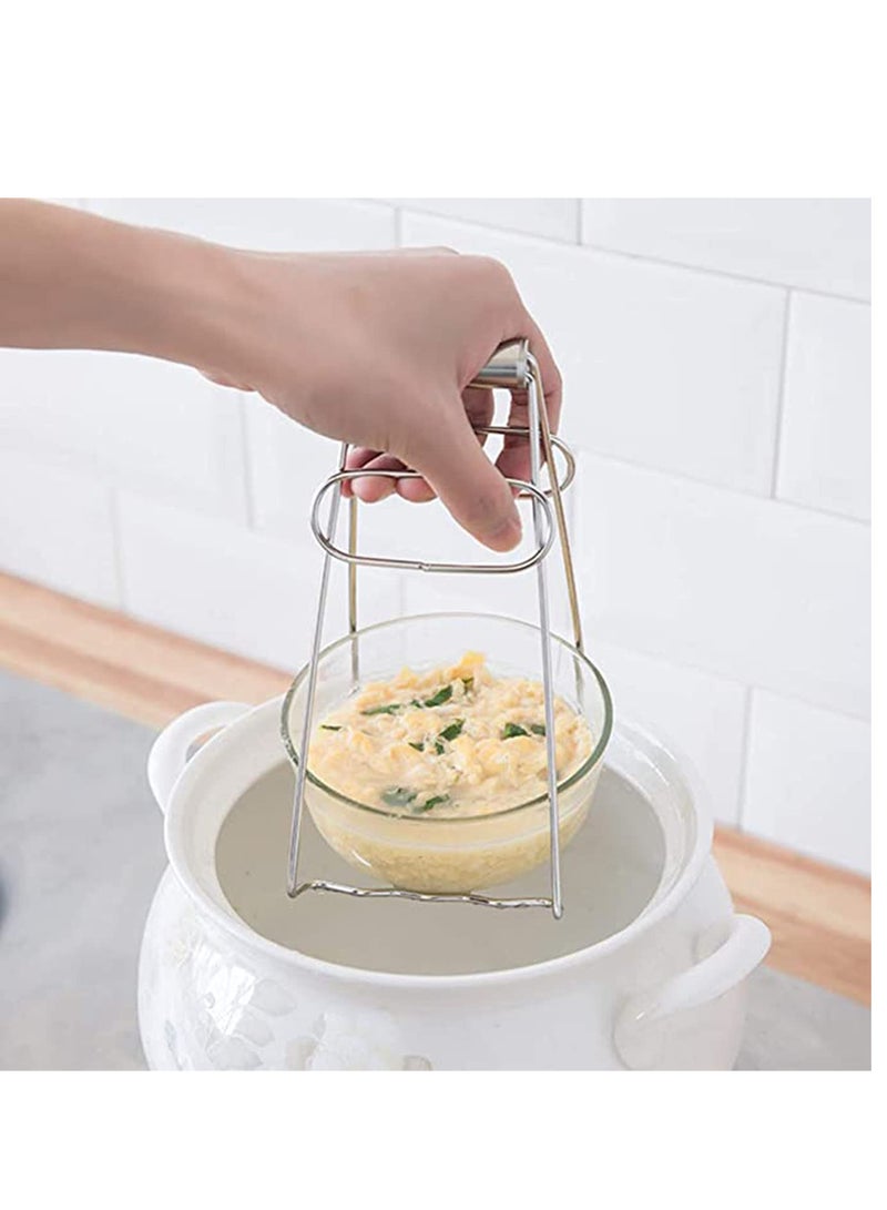 Excefore Kitchen Folding Hot Plate Gripper Dish Clip Tongs Kitchen Stainless Steel Bowl Clips Pan Dish Holder Gripper Clamp Holder, Not Deform and Has Good High Temperature Resistance and Cleaning  - Image 4
