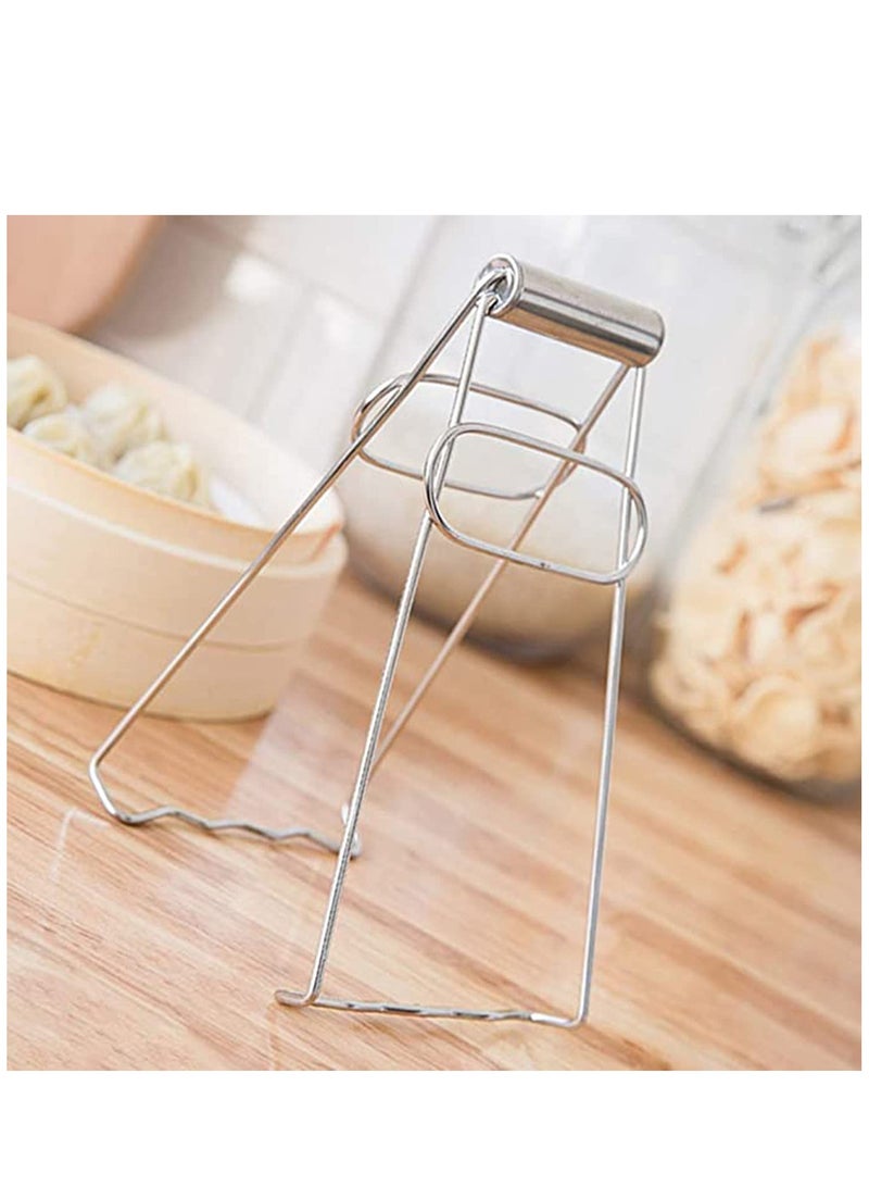 Excefore Kitchen Folding Hot Plate Gripper Dish Clip Tongs Kitchen Stainless Steel Bowl Clips Pan Dish Holder Gripper Clamp Holder, Not Deform and Has Good High Temperature Resistance and Cleaning  - Image 3