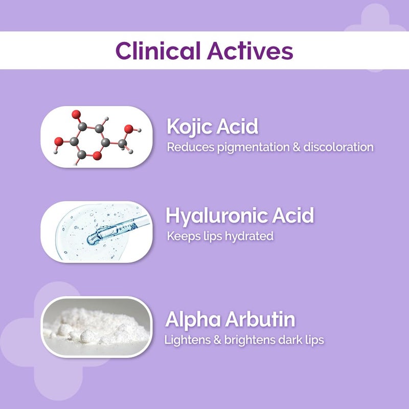 THE derma Co بالم الشفاه من ديرما كو 1 حمض كوجيك مع ألفا أربوتين حمض الهيالورونيك SPF 30 PA يعالج التصبغ يمنح الشفاه رطوبة 45 جرام - Image 5