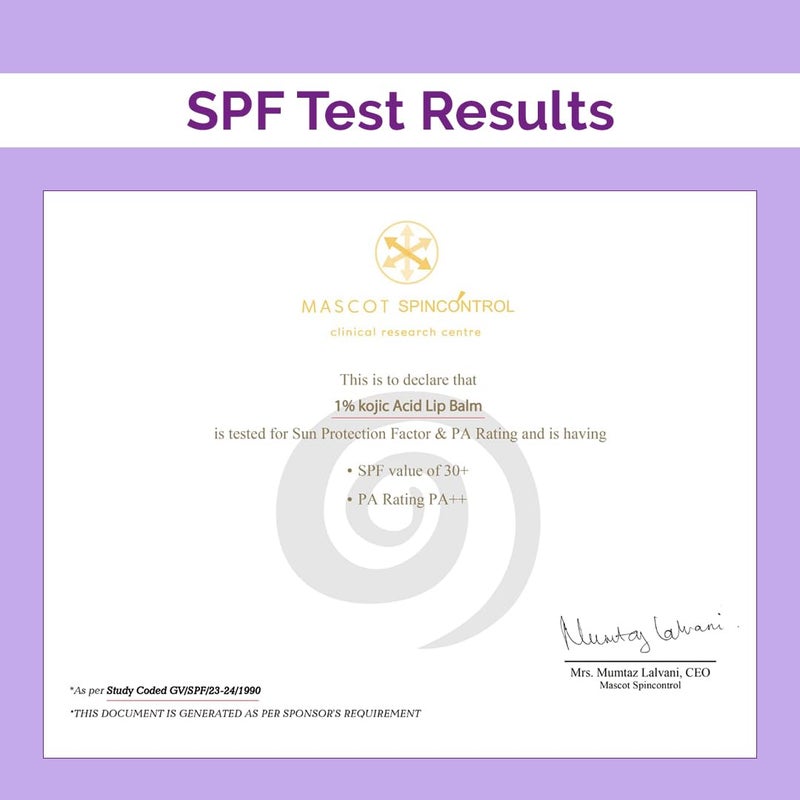 THE derma Co بالم الشفاه من ديرما كو 1 حمض كوجيك مع ألفا أربوتين حمض الهيالورونيك SPF 30 PA يعالج التصبغ يمنح الشفاه رطوبة 45 جرام - Image 3
