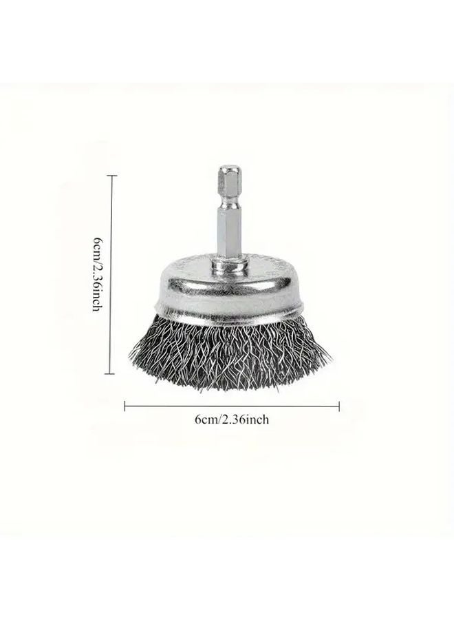 5pcs 2 Inch Drill Brushes Heavy Duty Wire Cup Wheel For Rust Removal And Paint Stripping - Image 3