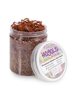 HOYOLS Hoyols Hair Elastic Ties Mini Soft Rubber Bands Ponytail Polyband Braid Holder for Kids Baby Girl 1000 Piece Pack (Caramel) TPR 