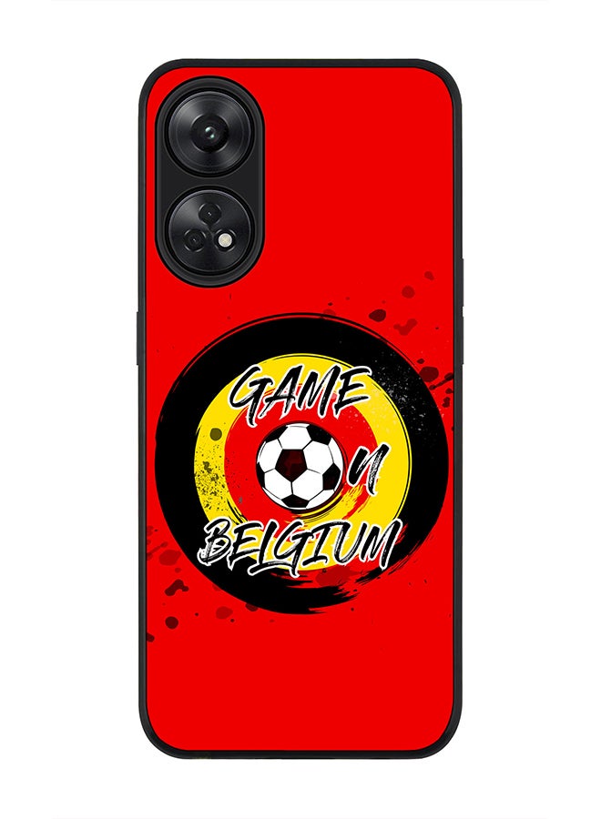 Stylizedd Rugged Black edge case for Reno 8T 4G Slim fit Soft Case Flexible Rubber Edges Anti Drop TPU Gel Thin Cover - Game on Belgium - Image 1