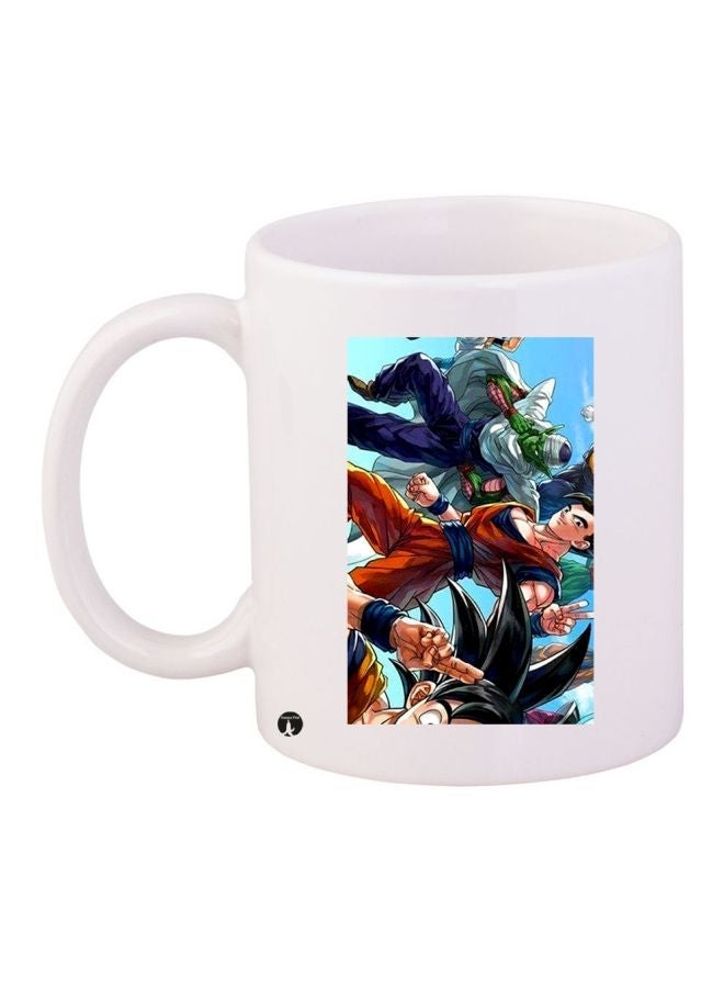 Dragon Ball Z Printed Coffee Mug White/Blue/Orange 11ounce