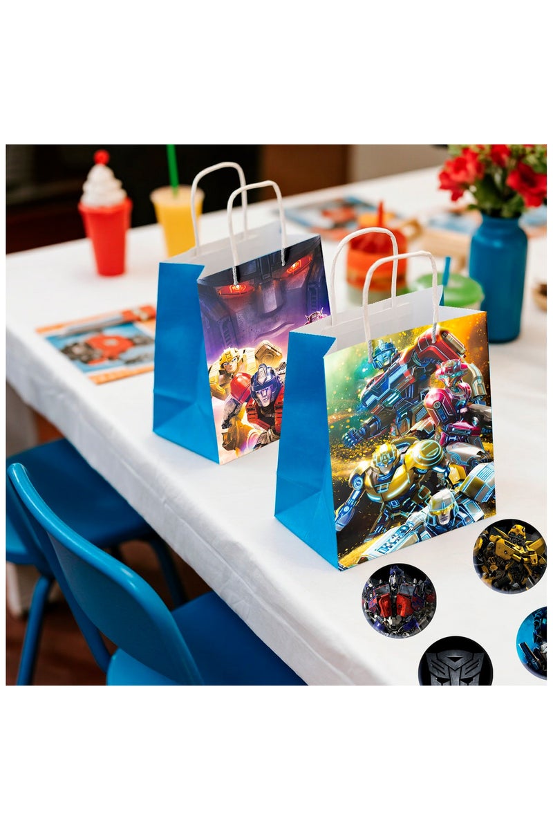 FRUITFUL PARTY Transformers Party Favors for 12 Guests, 110pcs All-In-One Transformers Favors Pack Including Transformers Theme Keychain Bags Stickers Brooch Slap Bands etc Transformers Birthday Party Favors for Boys Kids - Image 5