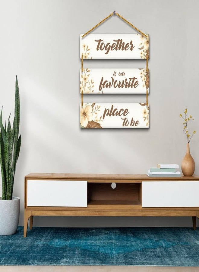 Yey Our Favourite Place Wooden Wall Hanging for Home Decor | Office | Living Room | Bedroom | Quotes Decorative Items (3 piece Wall hanging, Multicolor) (Our Favourite Place) - Image 5