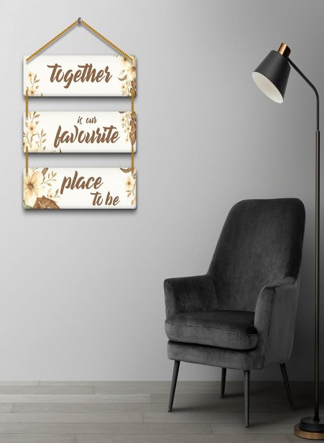 Yey Our Favourite Place Wooden Wall Hanging for Home Decor | Office | Living Room | Bedroom | Quotes Decorative Items (3 piece Wall hanging, Multicolor) (Our Favourite Place) - Image 2