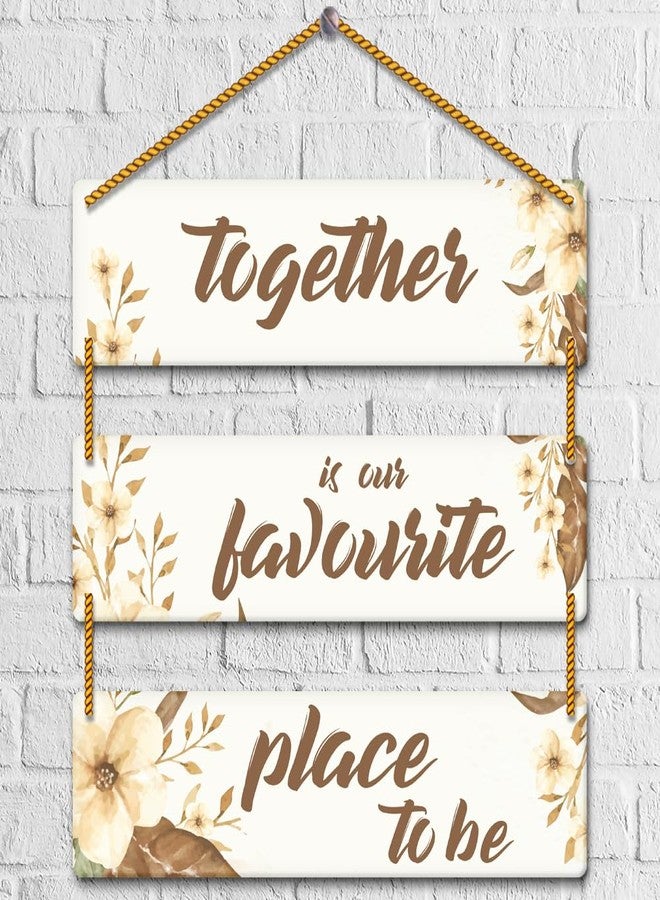 Yey Our Favourite Place Wooden Wall Hanging for Home Decor | Office | Living Room | Bedroom | Quotes Decorative Items (3 piece Wall hanging, Multicolor) (Our Favourite Place) - Image 1