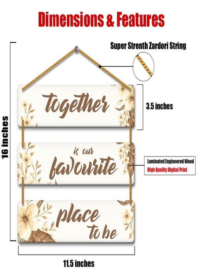 Yey Our Favourite Place Wooden Wall Hanging for Home Decor | Office | Living Room | Bedroom | Quotes Decorative Items (3 piece Wall hanging, Multicolor) (Our Favourite Place) - Image 4