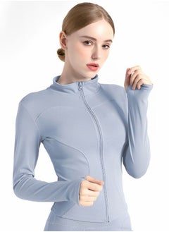 Women's Workout Jackets Lightweight Running Jacket Full Zip Track Tops Sportswear with Thumb Holes Long Sleeve Workout Yoga Jacket
