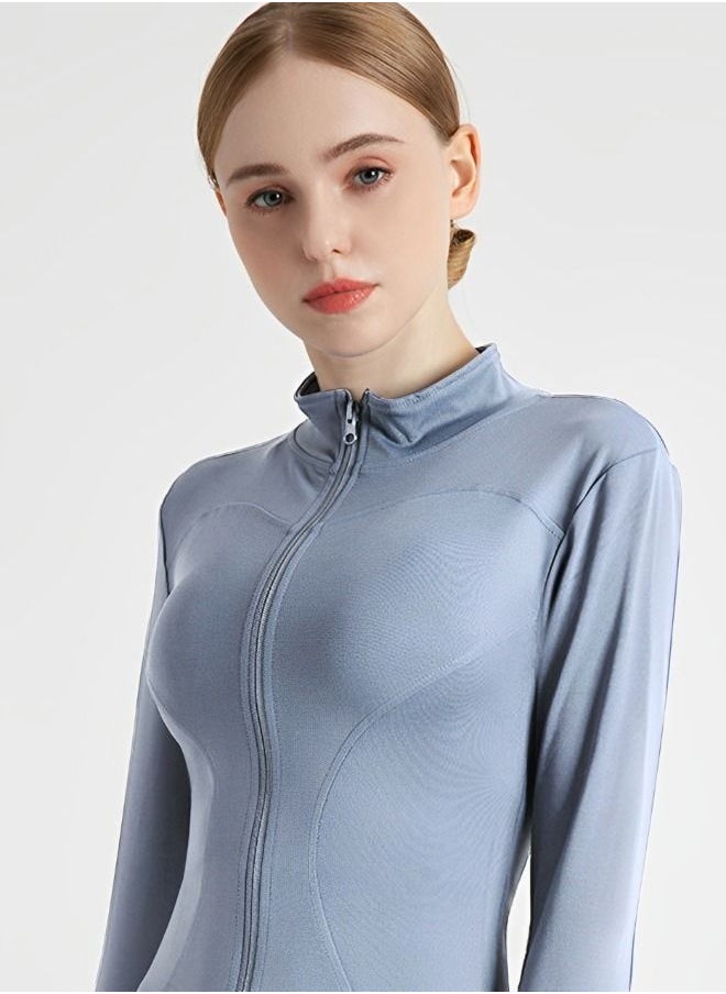 PYEBE - Women's Workout Jackets Lightweight Running Jacket Full Zip Track Tops Sportswear with Thumb Holes Long Sleeve Workout Yoga Jacket - Image 1