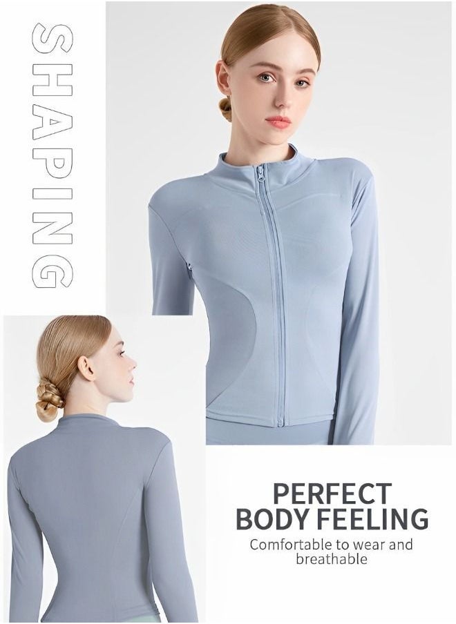 PYEBE - Women's Workout Jackets Lightweight Running Jacket Full Zip Track Tops Sportswear with Thumb Holes Long Sleeve Workout Yoga Jacket - Image 1