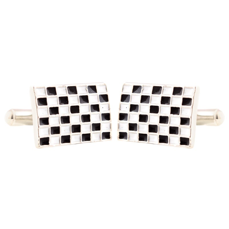 TRIPIN Cufflinks and TIE PIN Set for Men Silver and Black Colour for Office Corporate Party French Cuff Shirts Shirt Suit Blazer in A Gift Box - Image 2