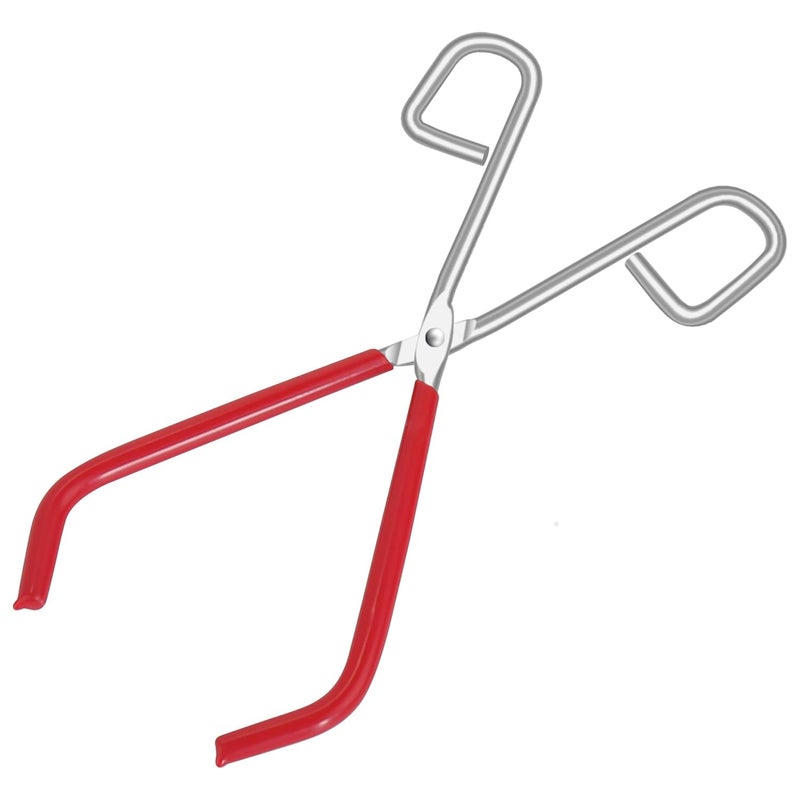 Labvida Labs Beaker Tongs, Red Rubber Coated Ends, Nickel Plated 1/4" Steel, for 50mL - 2000mL Capacity, Durable Beaker Clip Pliers Tool Used in Laboratories and Household - Image 1