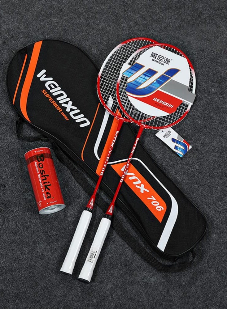 REGAIL Professional Double Badminton Racquet Set with Shuttlecocks and Carrying Bag - Image 1