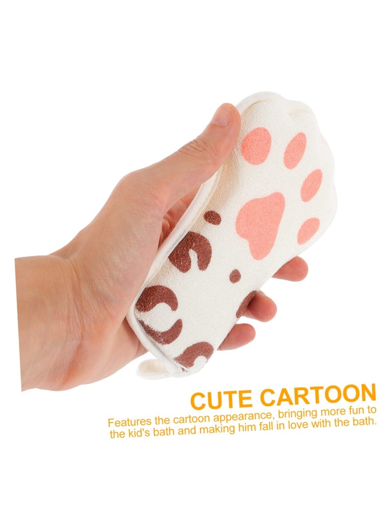 SYOSI 2Pcs Paw Bath Cotton Cartoon Towel Sponge Natural for Bathing Shower Mitten Mesh Exfoliating Brush Body Cleaning Scrubber Kid Loofah Child Net - Image 5