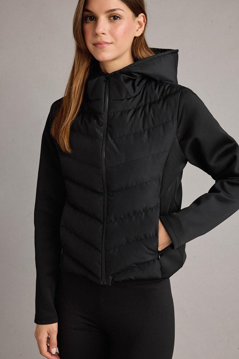 DeFacto Black Woman Windproof Regular Fit Puffer Jacket Casual - Image 3