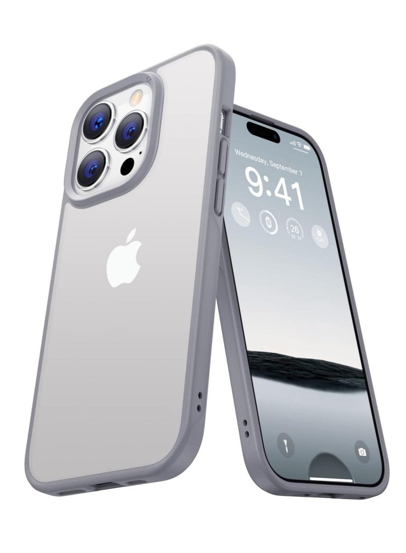 Compatible with iPhone 13 Pro Max Clear Case Shockproof PC Soft Silicone [Anti-Yellowing] TPU Bumper Protective Cover (Gray) - Image 2