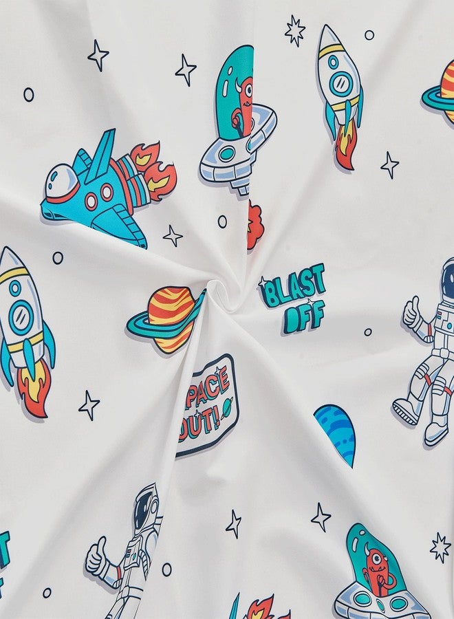 beeweed 4 Pieces Space Ship Toddler Bedding Set Boys Girls, 2 Sides Design Rocket Bed in a Bag Comforter Set, Includes 1 Comforter, 1 Fitted Sheet, 1 Flat Sheet & 1 Reversible Pillowcase - Image 5