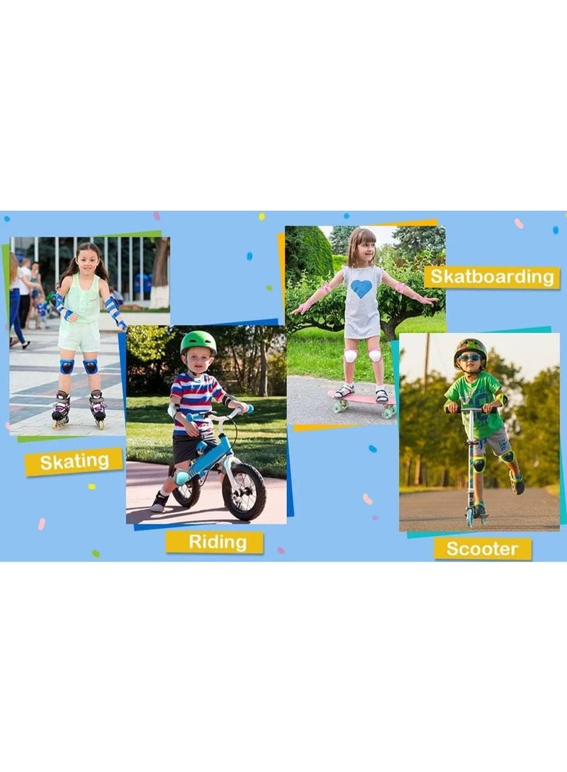 Sport Protective Gear Set for Kids 6 Piece Protective Wrist Knee Elbow Pad Protective Skateboarding Cycling Scooter (3m-10Y,Black) - Image 3