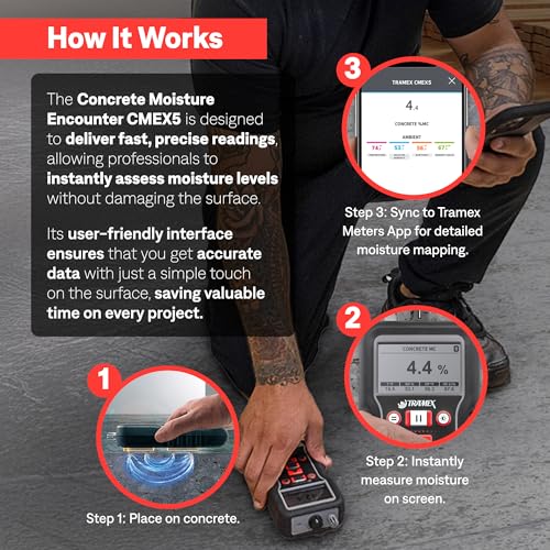Tramex Concrete Moisture Encounter CME5 | Meter for Measuring Moisture Content in Concrete Floor, Slabs & Screeds - Image 4
