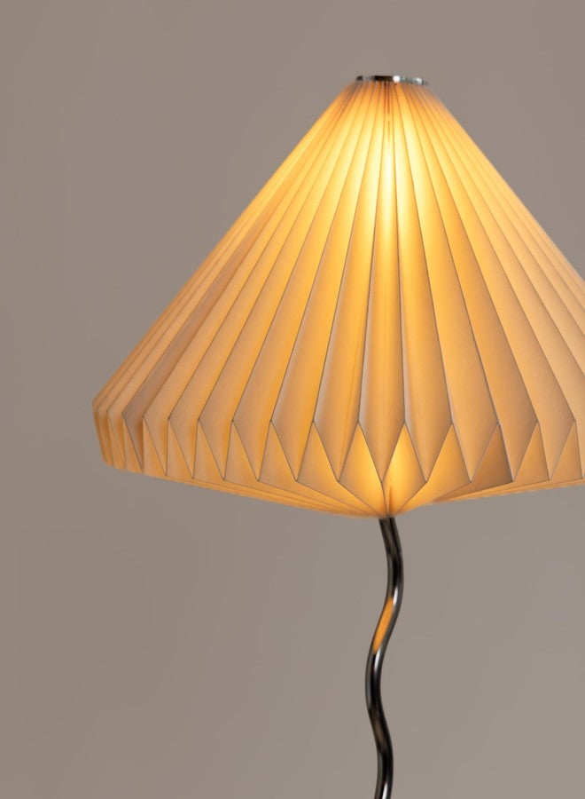 FIG Living Wavy Table Lamp (Off-White) | Paper Handcrafted Design Lampshade | Best Lamp for Living Room Decoration, Bedroom, Workstation | Modern Decoration | (Bulb not Included) - Image 4