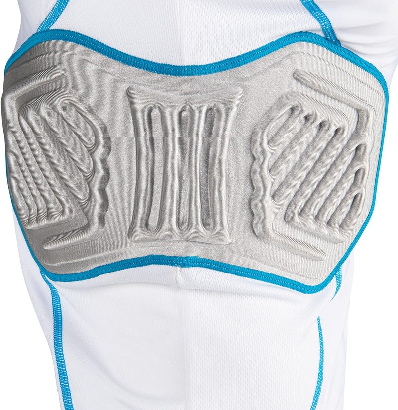 CHAMPRO Youth Bull Rush Football Compression Shirt with Integrated Cushion System , White, Grey, Large - Image 5