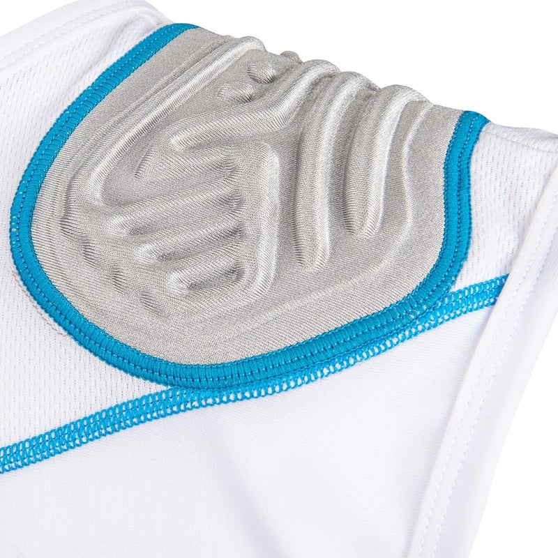 CHAMPRO Youth Bull Rush Football Compression Shirt with Integrated Cushion System , White, Grey, Large - Image 3