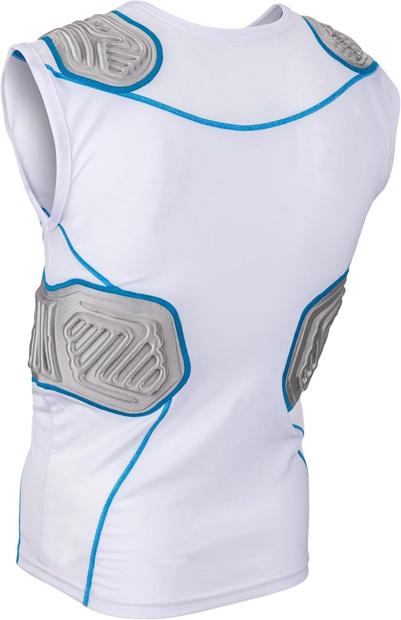 CHAMPRO Youth Bull Rush Football Compression Shirt with Integrated Cushion System , White, Grey, Large - Image 2