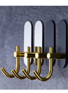 Zalcoon Golden Cloth Hook for bathroom, kitchen, (Black) Towel robe Hook, Stainless Steel, With Marble Oval Plate Heavy Duty Wall Mounted Robe Hooks, Bathroom Organizer (Pack of 4)  - Image 2