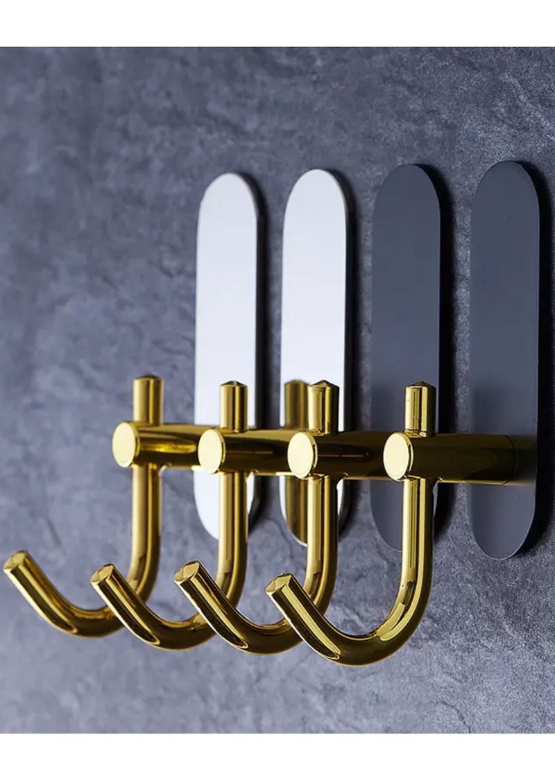 Zalcoon Golden Cloth Hook for bathroom, kitchen, (Black) Towel robe Hook, Stainless Steel, With Marble Oval Plate Heavy Duty Wall Mounted Robe Hooks, Bathroom Organizer (Pack of 4)  - Image 2