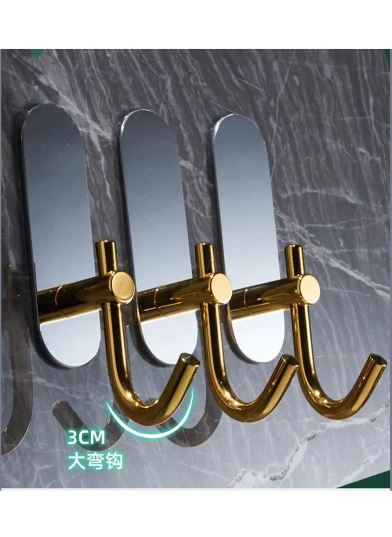 Zalcoon Golden Cloth Hook for bathroom, kitchen, (Black) Towel robe Hook, Stainless Steel, With Marble Oval Plate Heavy Duty Wall Mounted Robe Hooks, Bathroom Organizer (Pack of 4)  - Image 5
